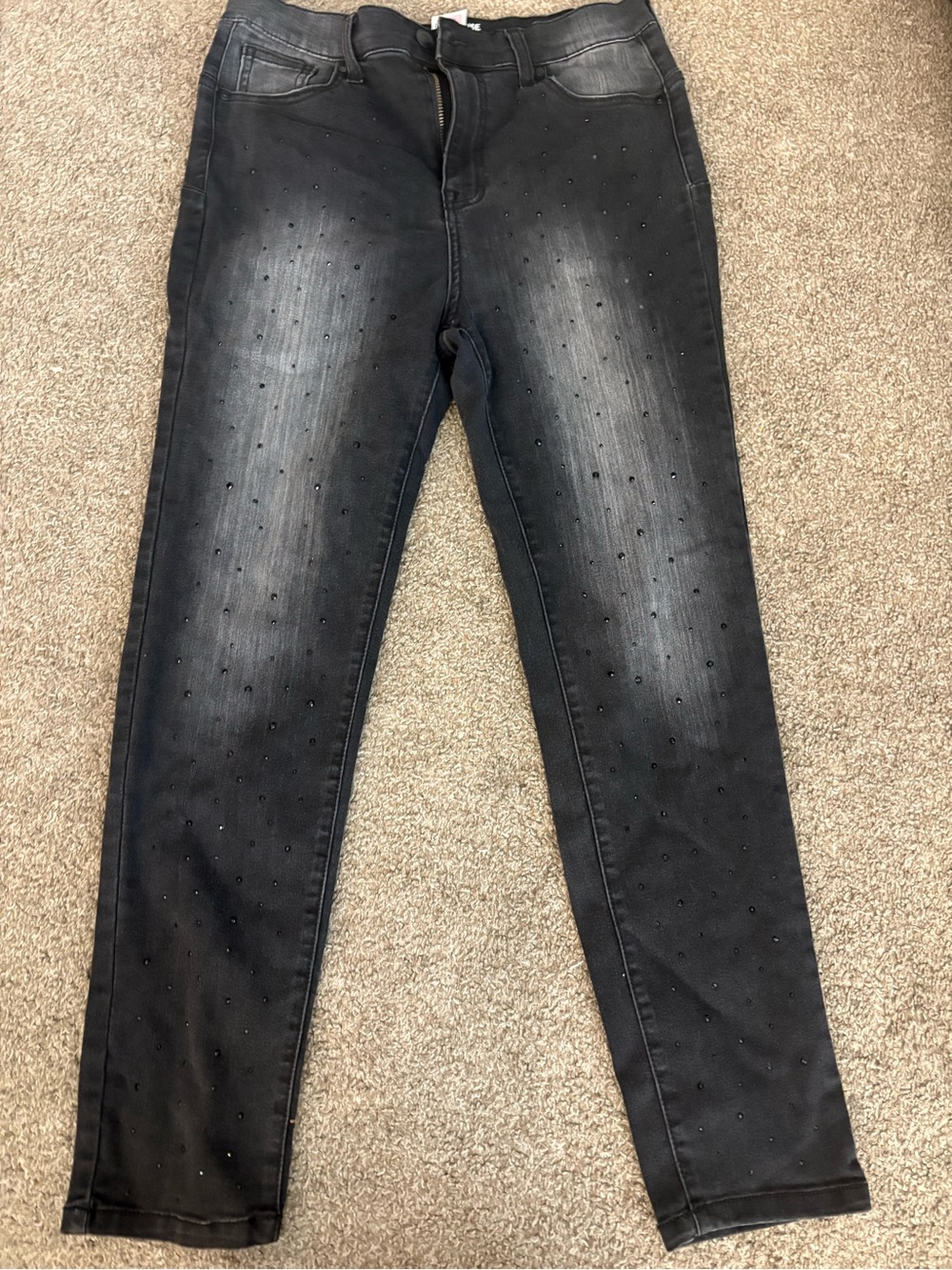 NOBO Black Washed Skinny Jeans with Stud Accents
